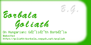 borbala goliath business card